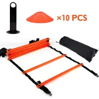 Merkloos Speed-Training Equipment - Agility Training Kit - Verbessere deine Geschwindigkeit - Orange - Sporttraining - Inklusive Leiter und Discs - Geeignet für...