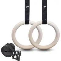 Merkloos Turnringe aus Birkenholz - Verstellbare Schnallen - Calisthenics Ringe - Für Erwachsene/Kinder - Innen/Außen - Stabile Unterstützung