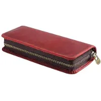 Merkloos Lederetui - Reißverschluss - Stiftehalter - Kosmetiktasche - Tragbar - 9/2 Elastische Einsätze - Stiftetui