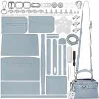 Merkloos Handgemachte Kunstleder Eimer Handtasche für Damen, Blau