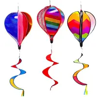 Merkloos Windtaschen Bunte Dekoration - Windspinner Gartendekoration - Zaun Dekoration - Feiertage - Hochzeit - Geburtstag - ABS Material 51 Zoll
