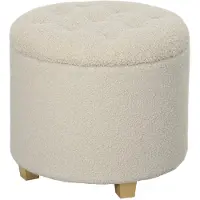 BellaFurn Runder Aufbewahrungstisch mit Deckel und Holzbeinen | Farbe: Braun | Abmessungen: 45x45x41 cm