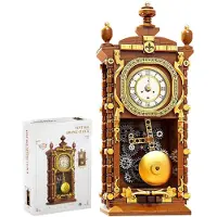 Merkloos Vintage Holz Wanduhr Modell mit Drehbaren Zahnrädern und Pendel 3D Puzzle