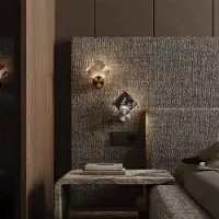 Maytoni LED-Wandleuchte Quadro, grau, Glas, 3000K, Höhe 18 cm