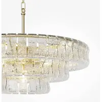 Maytoni Pendelleuchte Boulder, transparent/gold, Glas, Ø 67 cm, E14
