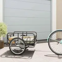 Merkloos Faltbarer Fahrradanhänger, schwarz, 50 kg Tragfähigkeit