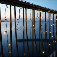 Sirius Home Easy-Line LED Lichtervorhang Eiszapfen 400 LED warmweiß außen 9 m grün