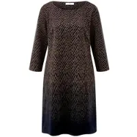 Peter Hahn Jersey-Kleid Rundhals-Ausschnitt blau
