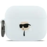Karl Lagerfeld Silikonhülle Karl Head 3D für AirPods Pro 3, Weiß