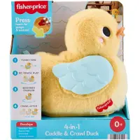 Fisher Price 4-in-1 Knuddel- und Krabbel-Ente, Musikalisches Plüschspielzeug zum Spielen in der Bauchlage und zum Krabbeln für Babys, 0 Jahr(e), Mit Ton, Batterien erforderlich, AA, Stoff, Mehrfarbig