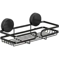 Wenko Duschablage "Static-Loc Plus Pavia", schwarz (schwarz, befestigungsgehäuse: schwarz), B:26cm H:9,7cm T:12cm, ABS-Kunststoff, Stahl, Regale, Duschablage, Badezimmer-Ablage, Befestigen ohne bohren