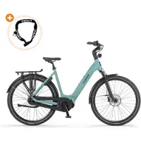 Tomos EB 18 - E-Bike - 28 Zoll - 250W Motor - 160 km Reichweite - 7-Gang - Hydraulische Scheibenbremsen - 748Wh Akku - Tiefeinsteiger - Kieselgrün Matt