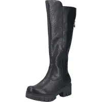 Rieker Stiefel Langschaftstiefel mit Reißverschluss hinten und markantem Blockabsatz