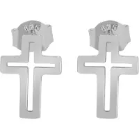 Adelia´s Paar Ohrstecker "Ohrringe – Ohrstecker Kreuz aus 925 Silber" Perfekt als Geschenk für besondere Menschen
