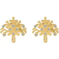 Adelia´s Paar Ohrstecker "Ohrringe – Ohrstecker Lebensbaum aus 333 Gold mit Zirkonia" Zum Verschenken – passend für viele Anlässe