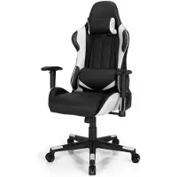 OEM Gamingstuhl, Rennsport-Stil, verstellbar, mit Kopf- und Lendenkissen, Weiß