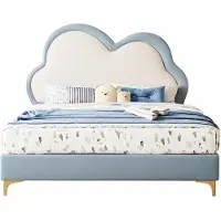 JVmoebel Blaues Kinderbett Wolke Jugendbett Hochwertige Kindermöbel