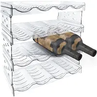 Merkloos Flaschenregal Kühlschrankregal Flaschenhalter - 4-stufig stapelbar - Transparent