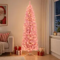 Syfax Künstlicher schlanker Weihnachtsbaum 240 cm 300 LEDs