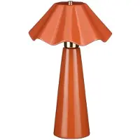 Mica Decorations Meera Tischlampe Rost - Keramik Tischleuchte mit E27 Fassung bis 60W - Dekorative Nachttischlampe für Wohnzimmer und Schlafzimmer - H40,5 x Ø25 cm - Rostfarben