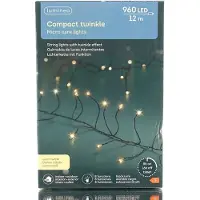 Kaemingk Lumineo Lichterkette Compact Twinkle 960 LED warmweiß außen 12 m schwarz