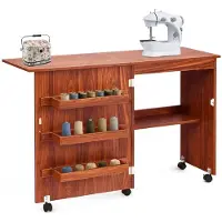 OEM Klappbarer Nähmaschinentisch aus Holz, 117x40x78 cm, Kirschholz