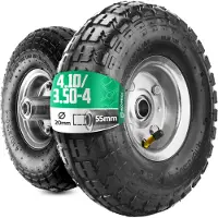 Dripio Aufblasbares Rad 4,10/3,50-4 (2 Stück) – Nabe 55 mm, Bohrung 20 mm