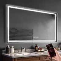 OEM LED-Badspiegel 80x120 cm, Bluetooth, Antibeschlag, 3 Farben, IP44