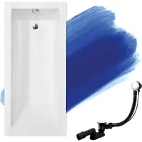 Badland Badewanne Rechteck Modern 170x70 mit Ablaufgarnitur und Füßen GRATIS ohne Verkleidung