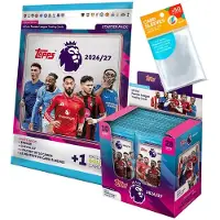 Topps Bundle mit Premier League 2026/27 Trading Cards - 1 Starter + 1 Display (28 Booster) + exklusive collect-it Hüllen