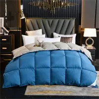 OEM Daunendecke extra warm 220x240 cm 5 kg Blau+Grau