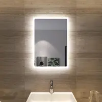 OEM LED-Badspiegel 60x40 cm, kaltweiß, IP44, Wandschalter