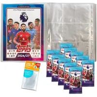 Topps Bundle mit Premier League 2026/27 Trading Cards - 1 Leere Sammelmappe + 10 Booster + exklusive collect-it Hüllen