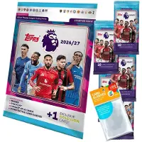 Topps Bundle mit Premier League 2026/27 Trading Cards - 1 Starter + 5 Booster + exklusive collect-it Hüllen