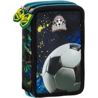 Markenlos Federtasche für Fußballfans, gefüllt mit Zubehör