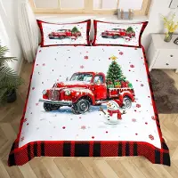 OEM Bettwäsche-Set Weihnachten, Doppelgröße, Weihnachtsbaum, Schneemann, Polyester