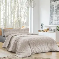 OEM Bettwäsche-Set, 100% Baumwolle, 90x200 cm, 3-teilig, Drops Beige