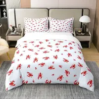 OEM Bettwäsche-Set Super King mit Krebs-Motiv, 100% Baumwolle, 3-teilig