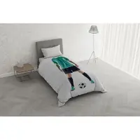 OEM Bettwäsche-Set Fußball-Motiv grün 150x200 cm + Kissen 52x82 cm