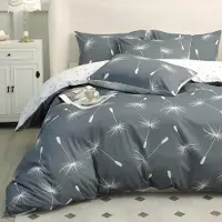 OEM Bettwäsche-Set 135x200 cm, Baumwolle, Blumenmuster, 4-teilig