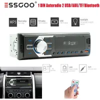 Insta24 Autoradio 1 DIN mit Bluetooth Freisprechanlage MP3 USB TF Speicherkarte Aux Fernbedienung 4x60 Watt 12V FM AM Radio 7 Farben LED Drehknopf Universal PKW