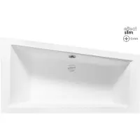 Besco Eckbadewanne Rechteck Badewanne Intima SLIM für zwei Personen LINKS 170x125 Rand 15mm mit Ablaufgarnitur, Füßen und Styroporverkleidung mit Ablage 4cm GRATIS ohne Kopfstützen