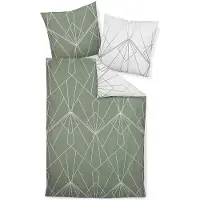 OEM Mako-Satin Bettwäsche 200x220 + 2x80 cm, Salbeigrün Jade