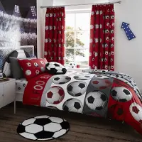 OEM Bettwäsche-Set 160x220 cm, Rot, Fußball-Design, 100% Baumwolle