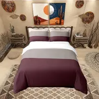 OEM Bettbezug-Set Doppelgröße 200 x 200 cm, 100 % Baumwolle, geometrisch gestreift
