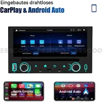 Insta24 Autoradio 2 DIN Touchscreen mit Android Auto Apple CarPlay Bluetooth 5 Freisprechanlage Lenkradsteuerung USB AUX FM Radio RDS 4x45 Watt 6 GB RAM 128 GB