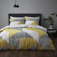 OEM Bettwäscheset Geo Ochre 240x220 cm + 2 Kissenbezüge 65x65 cm