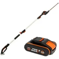 WORX Elektrische Heckenschere mit Akku WG252E - auf Teleskopschaft Akku 20V - Schwert 45 cm aus Stahl