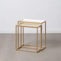 Dripio Tisch, rechteckig, 56x31x65 cm, creme, Metallrahmen, platzsparend