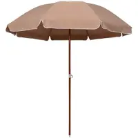 Merkloos UV-beständiger Sonnenschirm in Taupe-Farbe, 240 cm Durchmesser, für Schatten